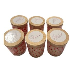 Heart Patterned Candles with Wooden Lids